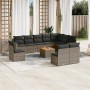 Set de sofás de jardín 11 pzas y cojines ratán sintético gris de , Conjuntos de jardín - Ref: Foro24-3224177, Precio: 614,95 ...