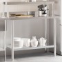 Mesa de trabajo para cocina con estante acero inox 110x55x120cm de , Restauración - Ref: Foro24-3208900, Precio: 247,34 €, De...