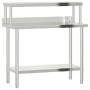 Mesa de trabajo para cocina con estante acero inox 110x55x120cm de , Restauración - Ref: Foro24-3208900, Precio: 247,34 €, De...