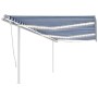 Toldo automático LED sensor de viento azul y blanco 6x3 m de , Toldos - Ref: Foro24-3070011, Precio: 987,25 €, Descuento: %