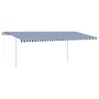 Toldo automático LED sensor de viento azul y blanco 6x3 m de , Toldos - Ref: Foro24-3070011, Precio: 987,25 €, Descuento: %