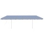 Toldo automático LED sensor de viento azul y blanco 6x3 m de , Toldos - Ref: Foro24-3070011, Precio: 987,25 €, Descuento: %