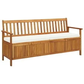 Banco de almacenaje con cojín de madera maciza de acacia 170 cm de vidaXL, Bancos de jardín - Ref: Foro24-45912, Precio: 317,...
