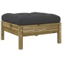 Taburete de jardín con cojín madera de pino impregnada de , Sofás modulares de exterior - Ref: Foro24-838168, Precio: 83,11 €...