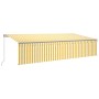 Toldo retráctil manual con persiana amarillo y blanco 6x3 m de , Toldos - Ref: Foro24-3069478, Precio: 438,31 €, Descuento: %