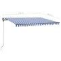 Toldo de pie retráctil manual azul y blanco 450x300 cm de , Toldos - Ref: Foro24-3069756, Precio: 458,64 €, Descuento: %