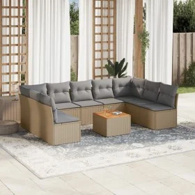 Juego de sofás jardín con cojines beige 10 pzas ratán sintético de , Conjuntos de jardín - Ref: Foro24-3223791, Precio: 568,0...