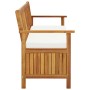 Banco de almacenaje con cojín de madera maciza de acacia 170 cm de vidaXL, Bancos de jardín - Ref: Foro24-45912, Precio: 335,...