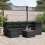 Set de comedor de jardín 7 pzas y cojines ratán sintético negro de , Conjuntos de jardín - Ref: Foro24-3223745, Precio: 411,0...
