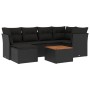 Set de comedor de jardín 7 pzas y cojines ratán sintético negro de , Conjuntos de jardín - Ref: Foro24-3223745, Precio: 411,0...