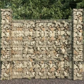 Gabion wall baskets 3 pcs galvanized steel 25x25x197cm by vidaXL, fence panels - Ref: Foro24-145088, Price: 77,32 €, Discount: %