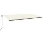 Toldo retráctil manual con luz LED color crema 600x350 cm de , Toldos - Ref: Foro24-3069242, Precio: 576,88 €, Descuento: %