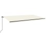 Toldo retráctil manual con luz LED color crema 600x350 cm de , Toldos - Ref: Foro24-3069242, Precio: 601,01 €, Descuento: %