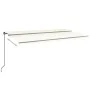 Toldo retráctil manual con luz LED color crema 600x350 cm de , Toldos - Ref: Foro24-3069242, Precio: 576,88 €, Descuento: %