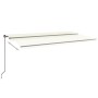 Toldo retráctil manual con luz LED color crema 600x350 cm de , Toldos - Ref: Foro24-3069242, Precio: 601,01 €, Descuento: %
