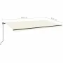 Toldo retráctil manual con luz LED color crema 600x350 cm de , Toldos - Ref: Foro24-3069242, Precio: 576,88 €, Descuento: %