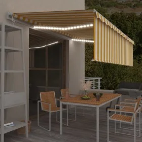 Toldo automático persiana, LED y sensor de viento amarillo 5x3m de , Toldos - Ref: Foro24-3069353, Precio: 683,57 €, Descuent...