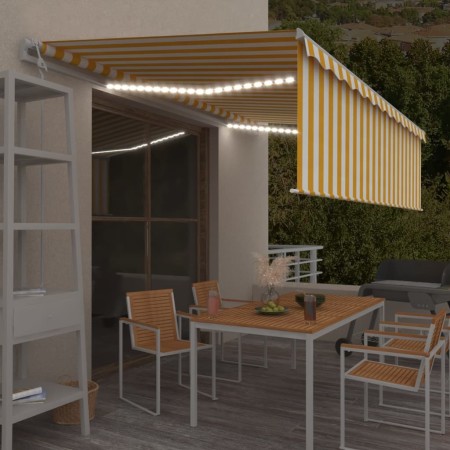 Toldo automático persiana, LED y sensor de viento amarillo 5x3m de , Toldos - Ref: Foro24-3069353, Precio: 727,57 €, Descuent...