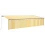 Toldo retráctil manual con persiana y LED amarillo blanco 6x3 m de , Toldos - Ref: Foro24-3069483, Precio: 518,42 €, Descuent...