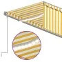 Manual retractable awning with blind and yellow white LED 6x3 m by , Awnings - Ref: Foro24-3069483, Price: 582,37 €, Discount: %