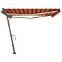 Toldo manual retráctil con LED naranja y marrón 400x300 cm de , Toldos - Ref: Foro24-3069745, Precio: 436,52 €, Descuento: %