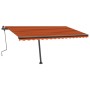 Toldo manual retráctil con LED naranja y marrón 400x300 cm de , Toldos - Ref: Foro24-3069745, Precio: 436,52 €, Descuento: %