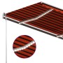 Toldo manual retráctil con LED naranja y marrón 400x300 cm de , Toldos - Ref: Foro24-3069745, Precio: 436,52 €, Descuento: %