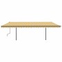 Toldo manual retráctil con LED amarillo y blanco 6x3,5 m de , Toldos - Ref: Foro24-3070283, Precio: 727,08 €, Descuento: %