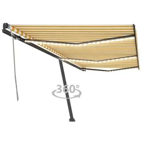 Toldo manual retráctil con luz LED amarillo y blanco 600x350 cm de , Toldos - Ref: Foro24-3069883, Precio: 712,82 €, Descuent...