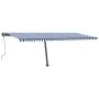 Manual retractable awning with blue and white LED light 600x300 cm by , Awnings - Ref: Foro24-3069801, Price: 685,78 €, Disco...