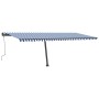 Toldo retráctil manual con luz LED azul y blanco 600x300 cm de , Toldos - Ref: Foro24-3069801, Precio: 617,21 €, Descuento: %