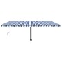 Toldo retráctil manual con luz LED azul y blanco 600x300 cm de , Toldos - Ref: Foro24-3069801, Precio: 617,21 €, Descuento: %