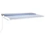 Manual retractable awning with blue and white LED light 600x300 cm by , Awnings - Ref: Foro24-3069801, Price: 685,78 €, Disco...