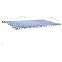 Toldo retráctil manual con luz LED azul y blanco 600x300 cm de , Toldos - Ref: Foro24-3069801, Precio: 617,21 €, Descuento: %