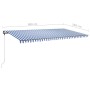 Toldo de pie retráctil manual azul y blanco 600x350 cm de , Toldos - Ref: Foro24-3069876, Precio: 693,23 €, Descuento: %