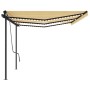 Toldo retráctil manual con postes amarillo y blanco 6x3 m de , Toldos - Ref: Foro24-3070203, Precio: 630,05 €, Descuento: %