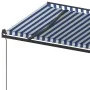 Toldo retráctil manual con postes azul y blanco 6x3,5 m de , Toldos - Ref: Foro24-3070276, Precio: 683,43 €, Descuento: %