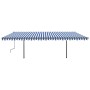 Toldo retráctil manual con luz LED azul y blanco 6x3,5 m de , Toldos - Ref: Foro24-3070281, Precio: 728,01 €, Descuento: %