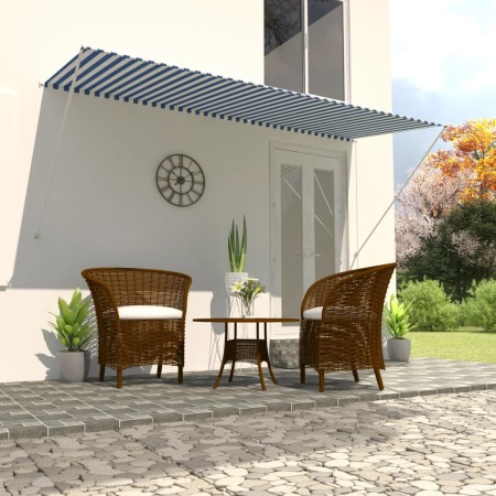 Toldo retráctil 300x150 cm azul y blanco de , Toldos - Ref: Foro24-143749, Precio: 54,20 €, Descuento: %