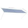 Toldo retráctil 300x150 cm azul y blanco de , Toldos - Ref: Foro24-143749, Precio: 64,02 €, Descuento: %