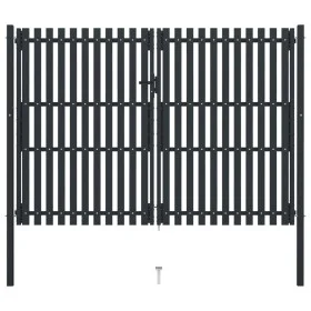 Double anthracite gray steel fence gate 306x250 cm by , garden gates - Ref: Foro24-146355, Price: 655,42 €, Discount: %