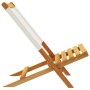 Sillas jardín plegables 4 uds tela madera maciza y tela crema en Sillas de jardín | Comprar online en Foru.es