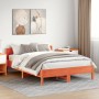 Estructura cama con cabecero madera pino marrón cera 120x200 cm de , Camas y somieres - Ref: Foro24-842601, Precio: 129,39 €,...