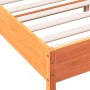 Estructura cama con cabecero madera pino marrón cera 120x200 cm de , Camas y somieres - Ref: Foro24-842601, Precio: 129,39 €,...