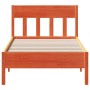 Estructura cama con cabecero madera pino marrón cera 75x190 cm de , Camas y somieres - Ref: Foro24-842681, Precio: 85,80 €, D...