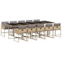 Set comedor de jardín 11 pzas con cojines ratán sintético beige de , Conjuntos de jardín - Ref: Foro24-3211296, Precio: 709,5...