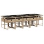Set comedor de jardín 11 pzas con cojines ratán sintético beige de , Conjuntos de jardín - Ref: Foro24-3211296, Precio: 709,5...
