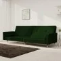 Sofá cama de 2 plazas con dos almohadas terciopelo verde oscuro de , Sofás - Ref: Foro24-375751, Precio: 283,01 €, Descuento: %