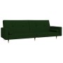 Sofá cama de 2 plazas con dos almohadas terciopelo verde oscuro de , Sofás - Ref: Foro24-375751, Precio: 287,99 €, Descuento: %