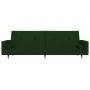 Sofá cama de 2 plazas con dos almohadas terciopelo verde oscuro de , Sofás - Ref: Foro24-375751, Precio: 283,01 €, Descuento: %
